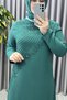 Women's Clothing Plus Size Floral Stone Printed Crepe Fabric Evening Dress - 6