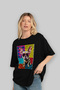 For Dog Lovers 65 Front Dog Printed Black Oversize T-Shirt 100% Cotton Unisex Dog Lover Premium Design - 4