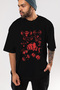 Gym Oversize Front Printed Black T-Shirt 100% Cotton Streetwear Premium Comfortable Fit - 7
