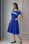 Women's short sleeve off-the-shoulder midi dress with ribbon detail - 3