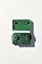 Green Leather Card Holder Small Size Shawl Patterned Gift Card Holder for Men and Women