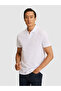 White Slim Fit Pure Cotton Apaş Collar T-Shirt 50328349-Vr013 - 3