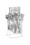 24Pc SS Cutlery Set with stand table spoon, table fork tea spoon table knife 6 pcs set - 5