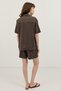 Coffee 100% Lyocell Shirt Shorts Women's Set - 5
