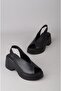 Select 4126 genuine leather heel women's sandal (heel: 6.5cm platform: 2.5cm) black - 6
