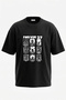 27 Club Design Back Printed Cotton Black Oversize T-Shirt