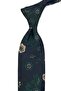 Green Beige Floral Pattern Classic Tie with Handkerchief Kk13712 - 3