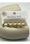 26Clk97 - Sparkling Stone Steel Hoop Earrings - 2