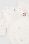 Set of 2 Organic Cotton Overalls with Gloves and Booties, White - 5