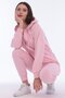Women's Cotton Hooded Stripe Detailed Tracksuit Set Pink -8521 - 6