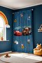 Fast and Cheerful Friends Patterned Children's Baby Room Background Curtain (Single Panel Pricing) - 4