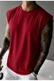 Men's Zero Sleeve (Plain Unprinted) Sleeveless Sports Athlete Tank Top