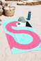 Turquoise Pink Beach Towel with Flamingo Figure - Tropical Pool Sea Bath Quick-Dry Beach Cover - 4