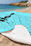 Motivational Focus Written Modern Beach Towel - Blue Typographic Minimalist Quick-Dry Towel Cover - 3