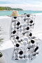 Modern Geometric Marble Textured Beach Towel - Black Gray Minimalist Pool Sea Bath Seaside Cover - 4
