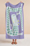 Children's Beach Towel with Crocodile Figure - Modern Pastel Lilac Unisex Quick-Drying Microfiber Towel - 7