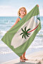 Surfboard Tropical Palm Beach Towel—Green Modern Marine Pool & Beach Quick-Dry Towel - 2