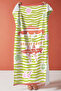 Striped Tropical Marine Beach Towel - Retro Summer Themed Green Coral Quick-Dry Microfiber Towel - 7