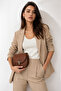 Tan Women's Round Buckle Cross Strap Shoulder Bag Daily Stylish Use Saddle Model - 2