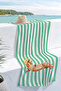 Children's Beach Towel with Striped Dog Figure - Green and White Marine Cute Quick-Drying Microfiber Towel - 2