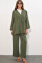 Women's Ayrobin Kimono Pants Double Set 30101 - Khaki - 4