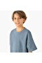 Crew Neck Short Sleeves T-shirt with Textured Detail - 4