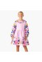 Round Neck Long Sleeves Knee Length Dress with Floral Print