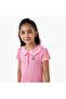 Peter Pan Collar Short Sleeves Dress with Butterfly Embroidery - 4
