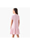 Collared Short Sleeves Polo Dress with Heart Embroidery - 3