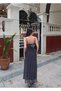 Women's Rope Strap Polka Dot Summer Chiffon Maxi Dress - 3