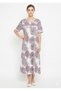 Women's Floral Print Short Nightgown - Comfortable Sleepwear Dress with Short Sleeves
