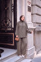 Women's Collar Tie Wrinkled Suit Brown - 2