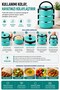 3-Tier Stainless Steel Food Container 1800 ml Leak-Proof Portable Lunch Box with Lid - 7