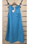 Italian Linen Dress Zero Sleeve Midi Length