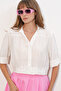 Women's Crop Oversize Shirt 20390 - White - 4