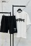 Trust Problem Printed Large Size Unisex Oversize T-Shirt Shorts Set