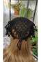 Hand Knitted Edge Embroidered Triangle Bandana Black (49X35X24 cm) - 2