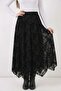 Women's Patterned Black Skirt - 3