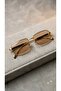 Eşref Tek Sunglasses Men's Uv 400 Protected Wooden Handle Case and Wipe Cloth Gifted Glasses
