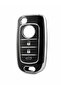 Fiat Egea Sustalı Nano Key Case Cover Black Silver