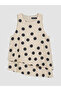 Black Crew Neck Polka Dot Blouse - 5