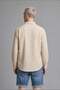 Boxy Fit Striped Wrinkled Textured Long Sleeve Beige Shirt I3106Ax26Hs - 4