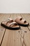 Women's Suede Double-Strapped Antique Buckle Flat Heeled Slippers Comfortable Daily Shoes Modern Stylish Comfortable
