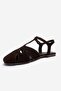 Nathalie Brown Suede Genuine Leather Women's Sandals - 6