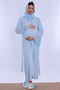 Effortt Maternity Nightgown Set with Hijab and Nursing Features - Blue - 2
