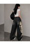Fishbone Print Printed Harajuku Y2K Baggy Jean Pants - 2