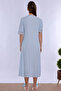 Hijab-Friendly Cotton Nursing Nightgown Set with Dressing Gown Effortt - Blue - 6