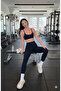 Women's Diving Fabric Black Long Sports Tights - 2