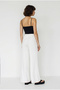 Women's White Shimmering Modal Trousers with Elastic Waist and Pocket Detail 3304 60286323 - 5