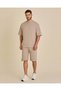 Men Grey Pleated Interlock Shorts - 5